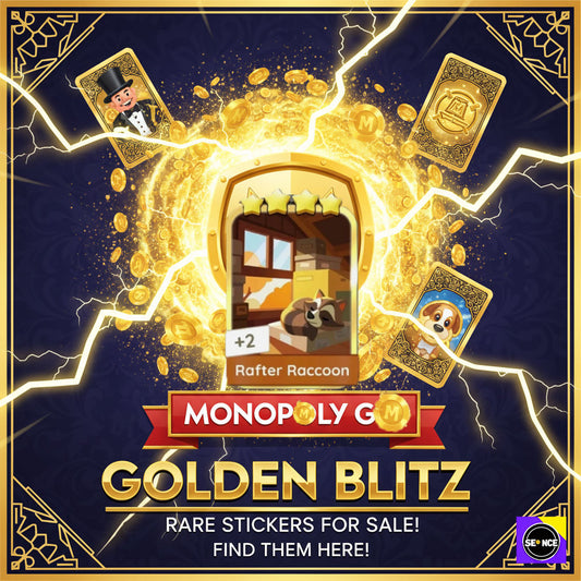 Mono-poly Go 4⭐Gold Card🚨17-4	Rafter Raccoon🚨 from Mono-poly Go! Blitz  let's trade FAST! ⏰🔥