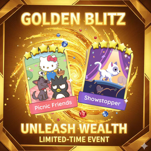 🔥 Mono-poly Go Golden Blitz 4 STAR Sticker - FAST TRADE! ⭐ENDING SOON! ⏰